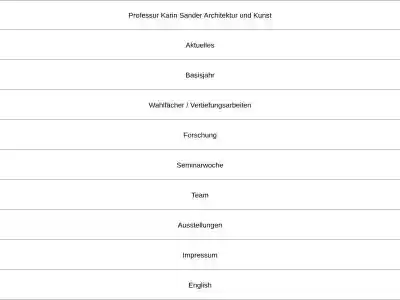 Architektur und Kunst Professur Karin Sander