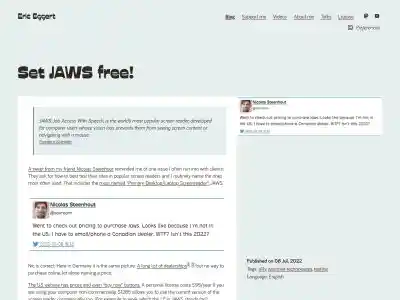 Set JAWS free! · Eric Eggert