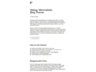 Tablog — Minimalistic Blog Theme for Kirby CMS
