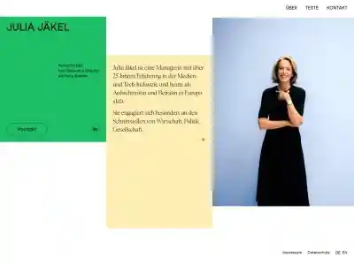 Julia Jäkel ist Managerin und Verlegerin mit über 25 Jahren Erfahrung in der Medien- und Tech-Industrie.