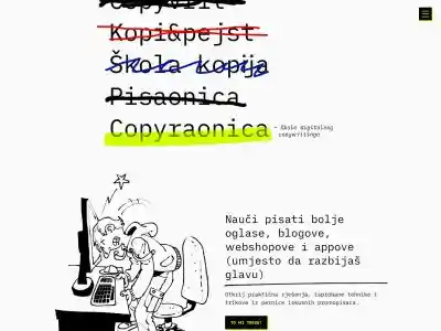 Nauči pisati copy za reklame, web stranice i društvene mreže